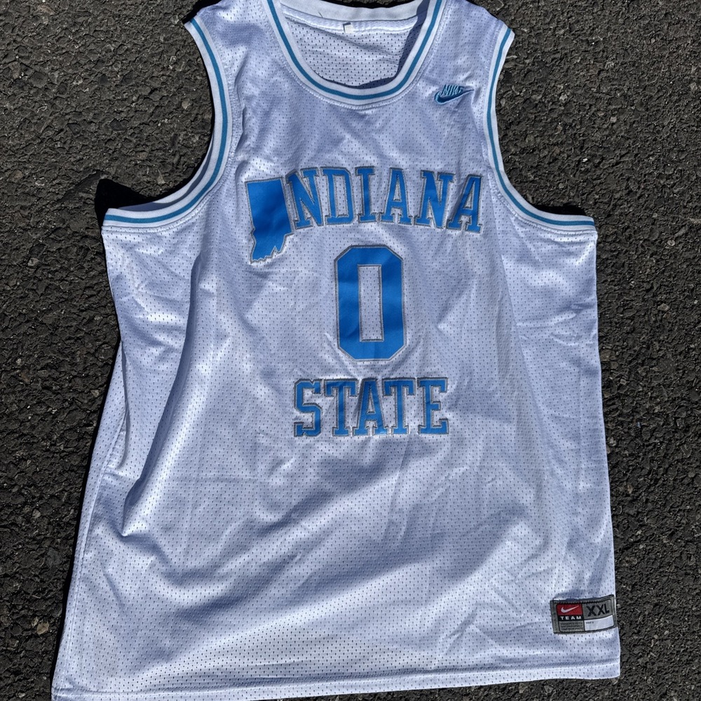 Retro Vintage Men's‎ Basketball Jersey Bird Indiana State Jersey  Stitched Blue